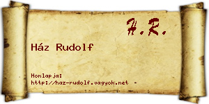Ház Rudolf névjegykártya